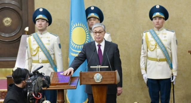 Президент Казахстана встретил Мун Чжэ Ина в Акорде 