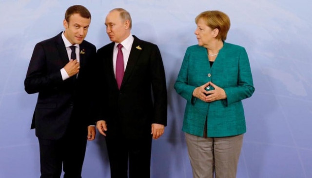 Merkel, Macron call on Putin to help stabilize situation in eastern Ukraine